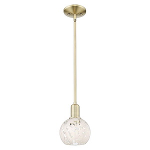 White Mouchette - 1 Light Stem Hung Mini Pendant-8.63 Inch Tall and 6 Inch Wide - 1387986