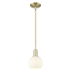 White Venetian - 1 Light Stem Hung Mini Pendant-8.63 Inch Tall and 6 Inch Wide - 1388044