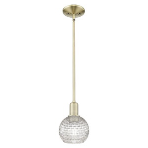 Athens - 1 Light Stem Hung Mini Pendant-8.75 Inch Tall and 5.88 Inch Wide - 1388016