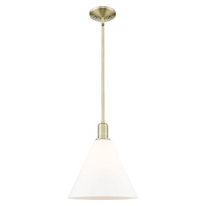 Berkshire Glass - 1 Light Stem Hung Mini Pendant-13.63 Inch Tall and 12 Inch Wide - 1387996