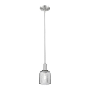 Bridal Veil - 1 Light Stem Hung Mini Pendant-9.63 Inch Tall and 5 Inch Wide - 1373959