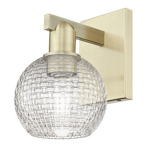 Athens - 1 Light Basketweave Wall Sconce-9.88 Inch Tall and 5.88 Inch Wide - 1388061