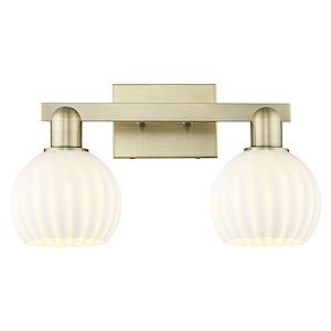 White Venetian - 2 Light Bath Vanity-9.75 Inch Tall and 17 Inch Wide - 1388004