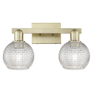 Athens - 2 Light Basketweave Bath Vanity-9.88 Inch Tall and 16.88 Inch Wide - 1388006