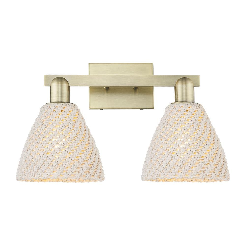 Innovations Lighting 716-2W-NBD-75_P Natural Ballston Dome - 2 Light Bath Vanity-11.25 Inch Tall and 16 Inch Wide