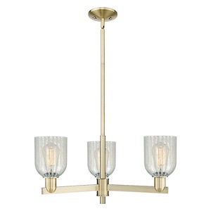 Caledonia - 3 Light Mouchette Stem Hung Chandelier-11 Inch Tall and 27 Inch Wide - 1388111