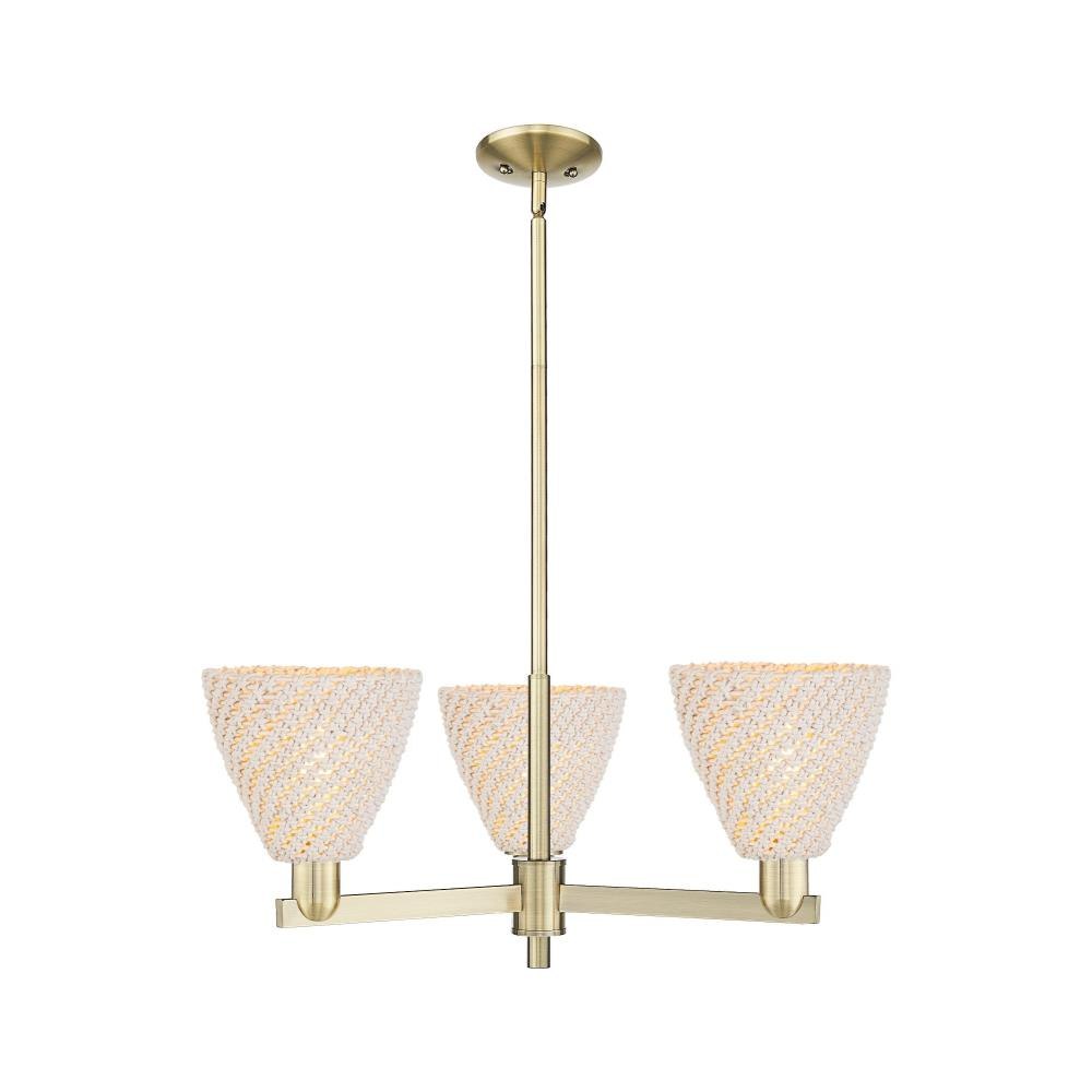 Innovations Lighting 716-3CR-NBD-75_P Natural Ballston Dome - 3 Light Chandelier-11.5 Inch Tall and 17.63 Inch Wide