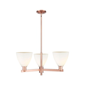 Bristol - 3 Light Stem Hung Chandelier-12 Inch Tall and 29 Inch Wide - 1388028