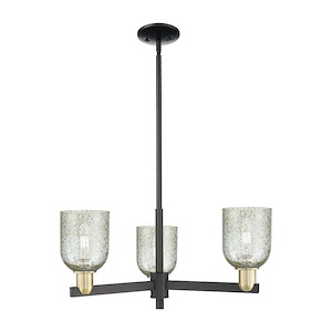 Caledonia - 3 Light Mica Stem Hung Chandelier-11 Inch Tall and 27 Inch Wide - 1388038
