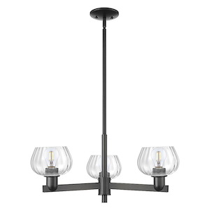 Fenton - 3 Light Stem Hung Chandelier-9.5 Inch Tall and 28.25 Inch Wide - 1388020