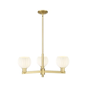 White Venetian - 3 Light Stem Hung Chandelier-10 Inch Tall and 27.75 Inch Wide - 1388009