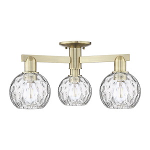 Athens Water Glass - 3 Light Semi-Flush Mount-9.88 Inch Tall and 23.5 Inch Wide - 1388149