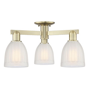 Brookfield - 3 Light Semi-Flush Mount-11.25 Inch Tall and 23.25 Inch Wide - 1388054