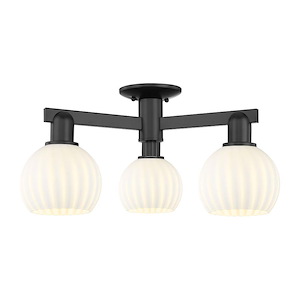 White Venetian - 3 Light Semi-Flush Mount-10 Inch Tall and 23.25 Inch Wide - 1388088
