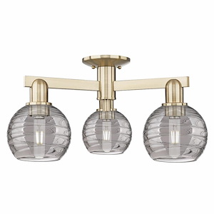 Athens Deco Swirl - 3 Light Semi-Flush Mount-10 Inch Tall and 23.25 Inch Wide - 1375791