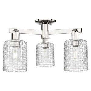 Cobbleskill - 3 Light Basketweave Semi-Flush Mount-10.88 Inch Tall and 22.5 Inch Wide - 1388107