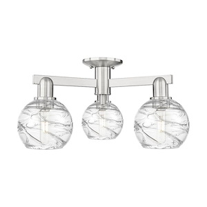 Athens Deco Swirl - 3 Light Semi-Flush Mount-10 Inch Tall and 23.38 Inch Wide - 1375791
