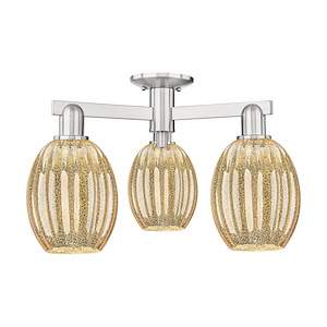 Preston - 3 Light Semi-Flush Mount-12.63 Inch Tall and 23.75 Inch Wide - 1374007