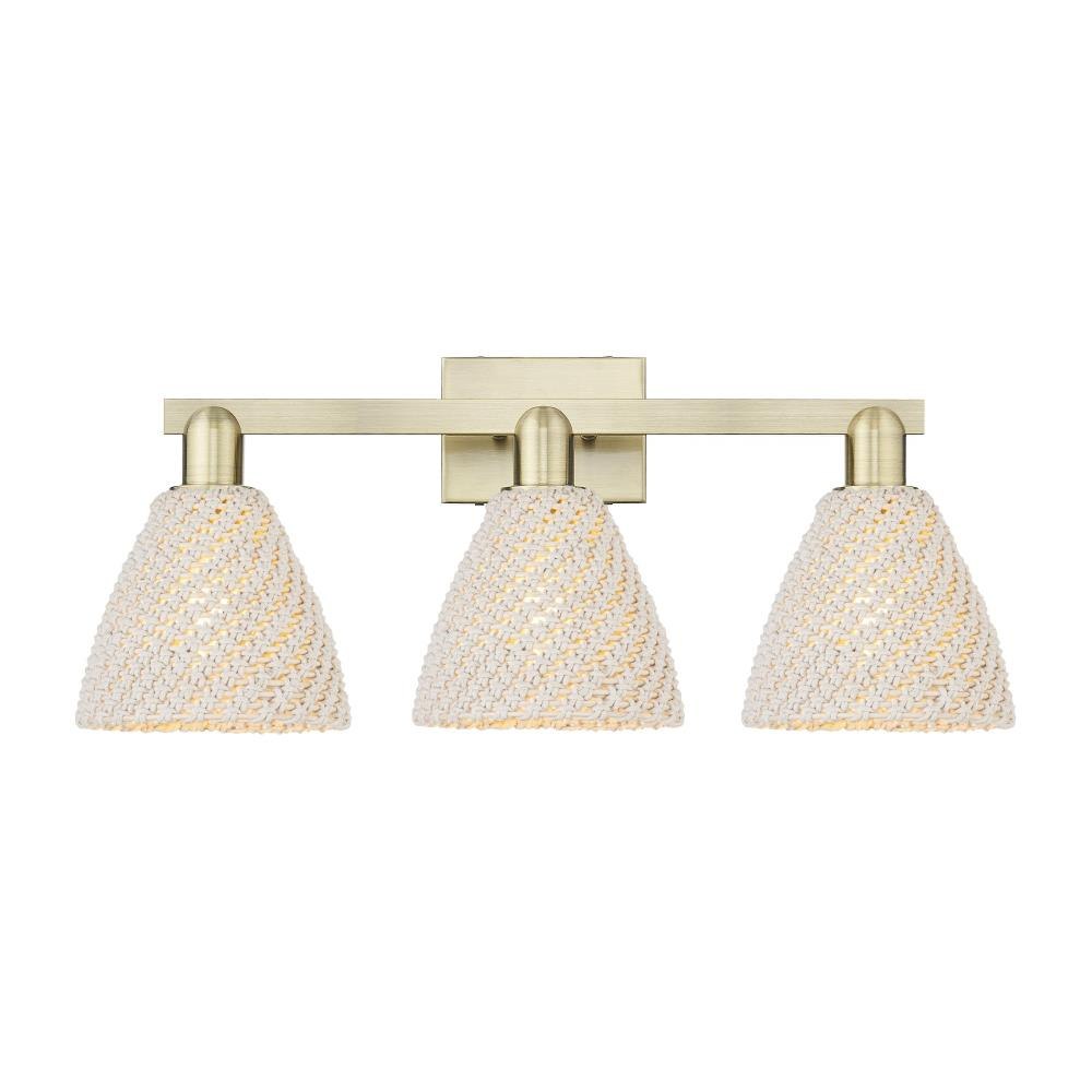 Innovations Lighting 716-3W-NBD-75_P Natural Ballston Dome - 3 Light Bath Vanity-11.25 Inch Tall and 26 Inch Wide