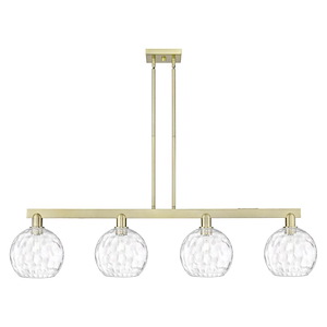 Athens Water Glass - 4 Light Stem Hung Island-10.88 Inch Tall and 50.75 Inch Wide - 1388147
