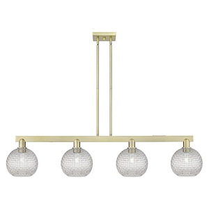 Athens - 4 Light Basketweave Stem Hung Island-10.88 Inch Tall and 50.75 Inch Wide - 1388121