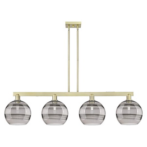 Rochester - 4 Light Stem Hung Island-12.5 Inch Tall and 52.75 Inch Wide - 1388096