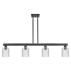 Cobbleskill - 4 Light Basketweave Stem Hung Island-9.88 Inch Tall and 47.75 Inch Wide - 1388098