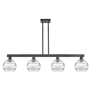 Rochester - 4 Light Stem Hung Island-10.75 Inch Tall and 50.75 Inch Wide - 1388115