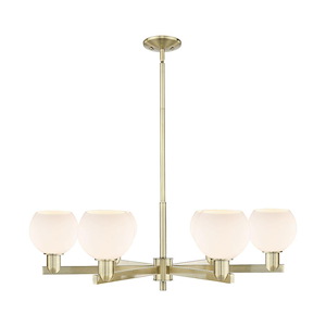 Athens - 6 Light Stem Hung Chandelier-9.88 Inch Tall and 35.63 Inch Wide - 1388174