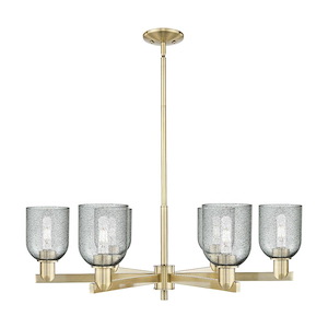 Caledonia - 6 Light Charcoal Stem Hung Chandelier-11 Inch Tall and 35 Inch Wide - 1388142