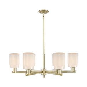 Hadley - 6 Light Stem Hung Chandelier-11 Inch Tall and 34.25 Inch Wide - 1388143