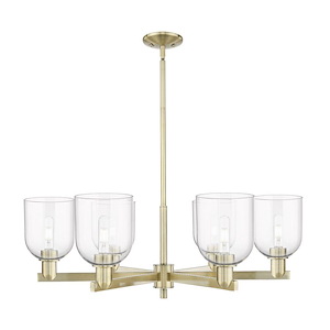 Bella - 6 Light Stem Hung Chandelier-11.5 Inch Tall and 35.25 Inch Wide - 1388168