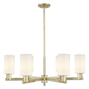 Clymer - 6 Light Stem Hung Chandelier-10.88 Inch Tall and 33.63 Inch Wide - 1388191