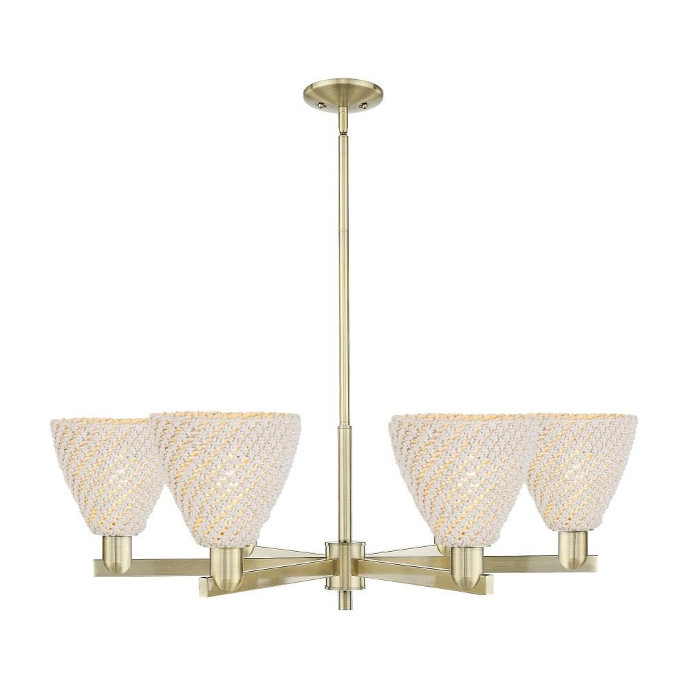 Innovations Lighting 716-6CR-NBD-75_P Natural Ballston Dome - 6 Light Chandelier-11.5 Inch Tall and 23.88 Inch Wide