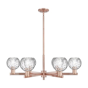 Athens Water Glass - 6 Light Stem Hung Chandelier-10 Inch Tall and 35.75 Inch Wide - 1388140
