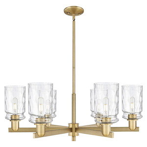 Candor - 6 Light Stem Hung Chandelier-12 Inch Tall and 34.5 Inch Wide - 1388188