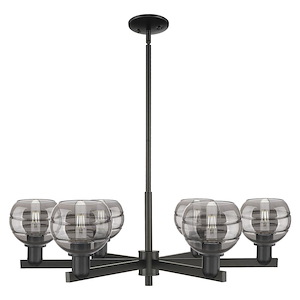 Rochester - 6 Light Stem Hung Chandelier-9.88 Inch Tall and 35.63 Inch Wide - 1388139