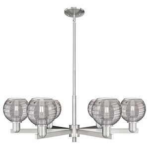 Athens Deco Swirl - 6 Light Chandelier-10.13 Inch Tall and 35.63 Inch Wide - 1375800