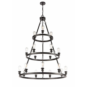 Saloon - 18 Light Chandelier In Industrial Style-48 Inches Tall and 40 Inches Wide
