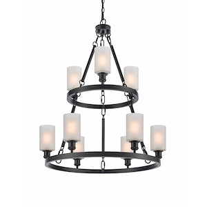 Saloon - 9 Light Chandelier In Industrial Style-39 Inches Tall and 30 Inches Wide - 1290069