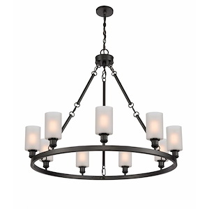 Saloon - 9 Light Chandelier In Industrial Style-33 Inches Tall and 40 Inches Wide - 1290071