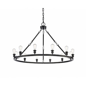 Saloon - 12 Light Chandelier In Industrial Style-42.88 Inches Tall and 50 Inches Wide - 1289980