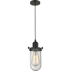 Centri-1 Light Mini Pendant in Industrial Style-4.5 Inches Wide by 10 Inches High