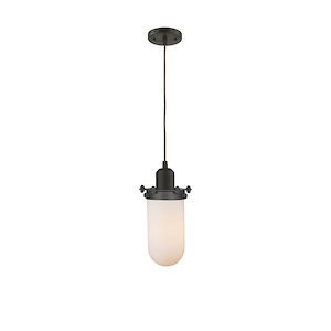 Centri - 1 Light Cord Hung Mini Pendant In Industrial Style-10 Inches Tall and 4.5 Inches Wide