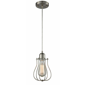 Muselet - 1 Light Cord Hung Mini Pendant In Industrial Style-9.5 Inches Tall and 5.5 Inches Wide