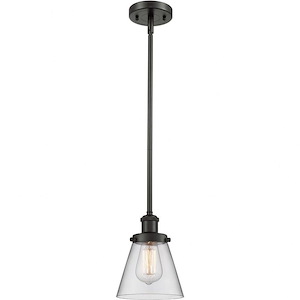 Small Cone-1 Light Pendant in Industrial Style-6 Inches Wide by 9 Inches High