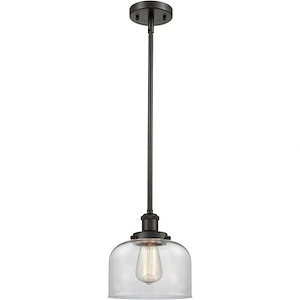 Large Bell-1 Light Pendant in Industrial Style-8 Inches Wide by 10 Inches High