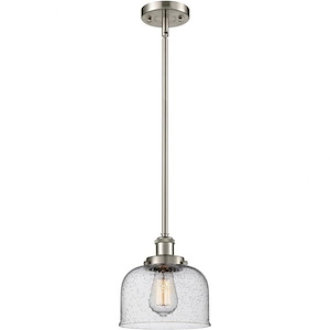 Large Bell-1 Light Pendant in Industrial Style-8 Inches Wide by 10 Inches High