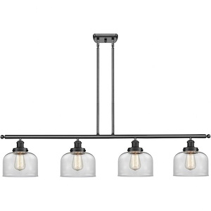 Large Bell-4 Light Island in Industrial Style-48 Inches Wide by 10 Inches High