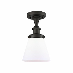 Cone - 1 Light Semi-Flush Mount In Industrial Style-11 Inches Tall and 6 Inches Wide